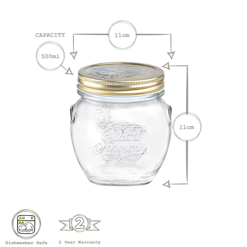 Quattro Stagioni Glass Storage Jars - 500ml