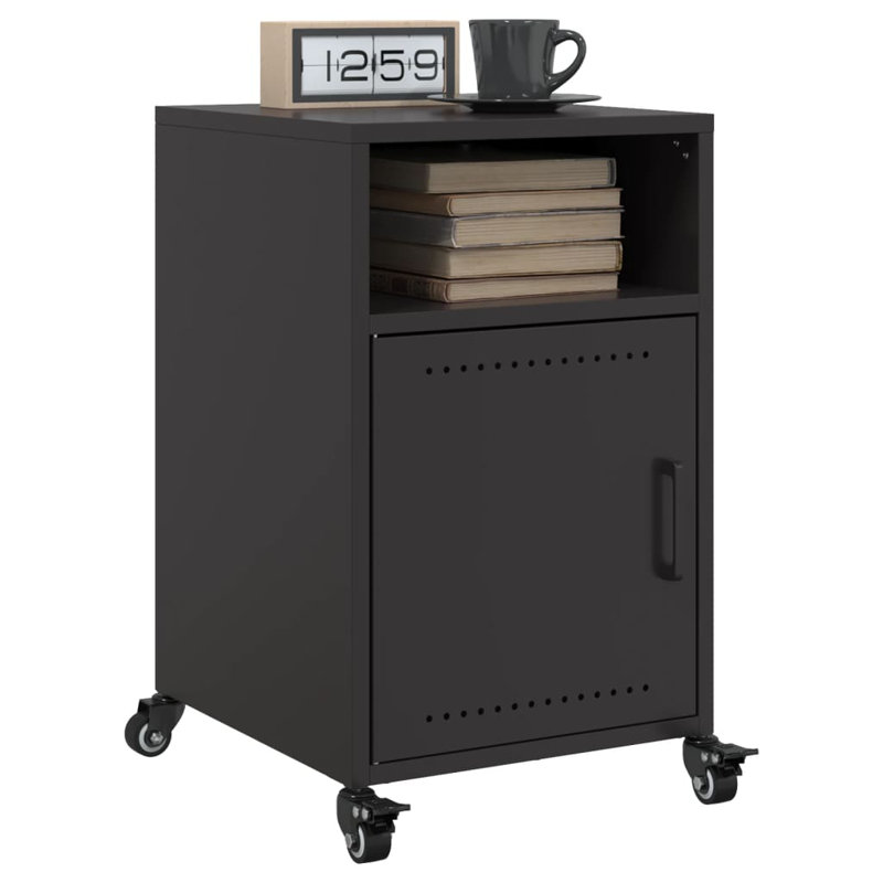 Radonna 36cm W Steel Bedside Table, Black