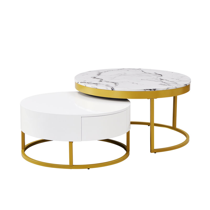 Kreig Nesting Coffee Table, Dark White