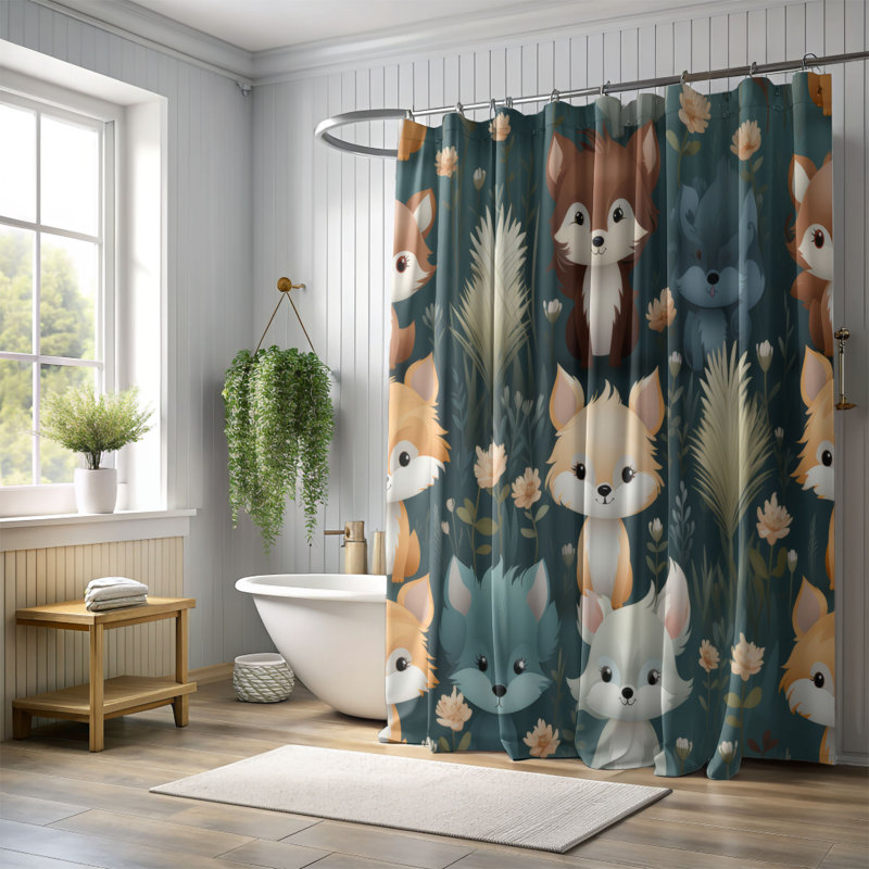 Rideau de douche Playful Paws - Premium, L 71 po x L 74 po