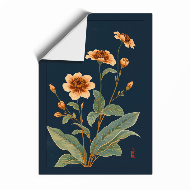 Golden Bloom Study Botanical - Framed Print, A3 - 42.0 x 29.7 cm, Unframed