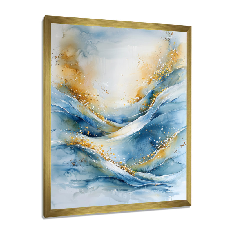 Souder - Abstract Wall Art Prints, H 32 po x l 16 po, Reproduction encadrée d'une seule photo, Doré