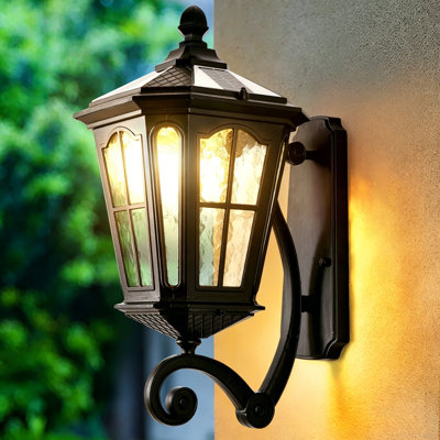Solar Wall Light Outdoor Classic Black