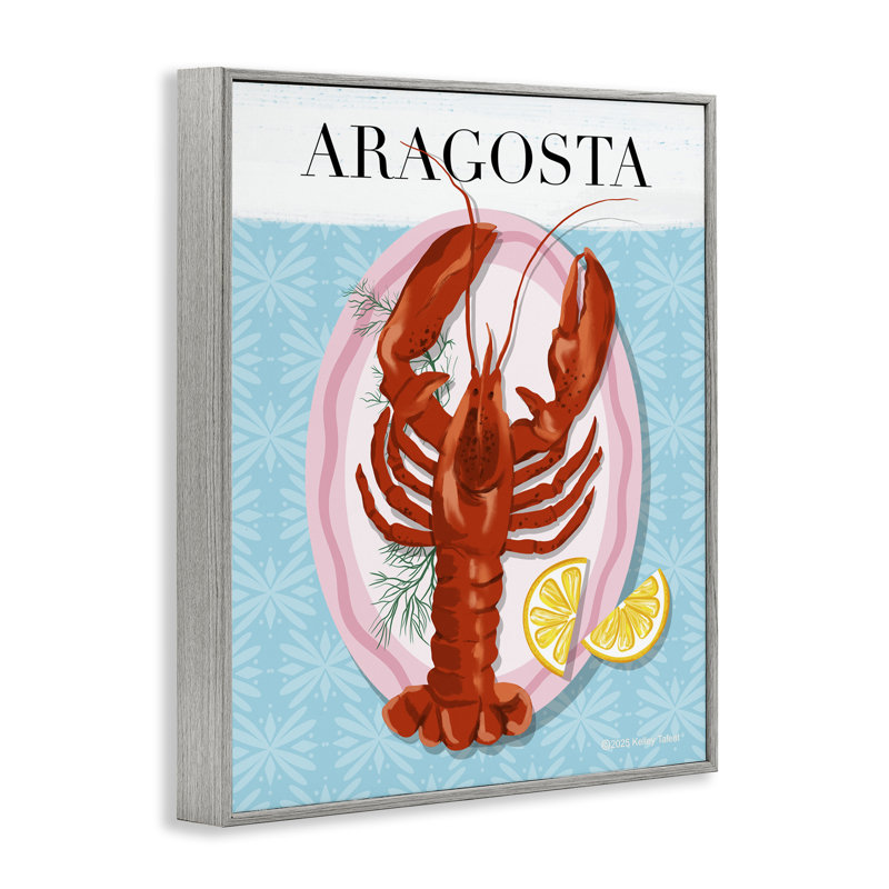 Estampe numérique Aragosta, design par Kelley Talent, H 30 po x l 24 po, Giclée de ferme grise encadrée