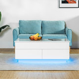 Table basse à plateau relevable moderne avec 2 tiroirs Awer