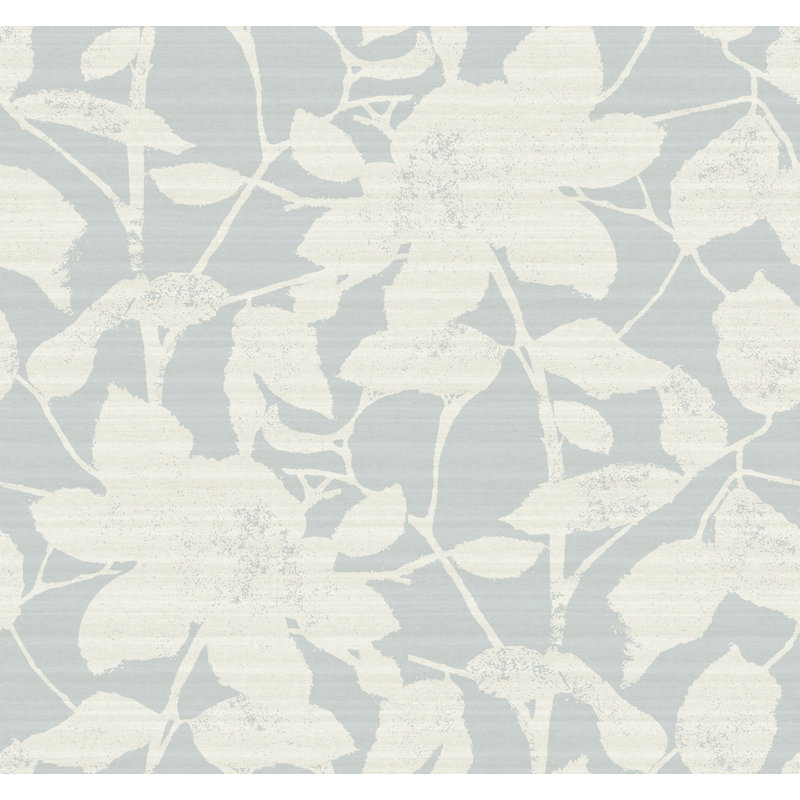 Papier peint botanique bleu clair Solange, Bleu clair