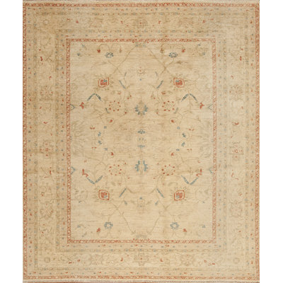 Peshawar One-of-a-Kind 8'2" x 9'10" 2010s Rectangle Wool Area Rug in Beige