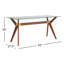 Walter Glass Top Solid Wood Base Writing Desk-822818215