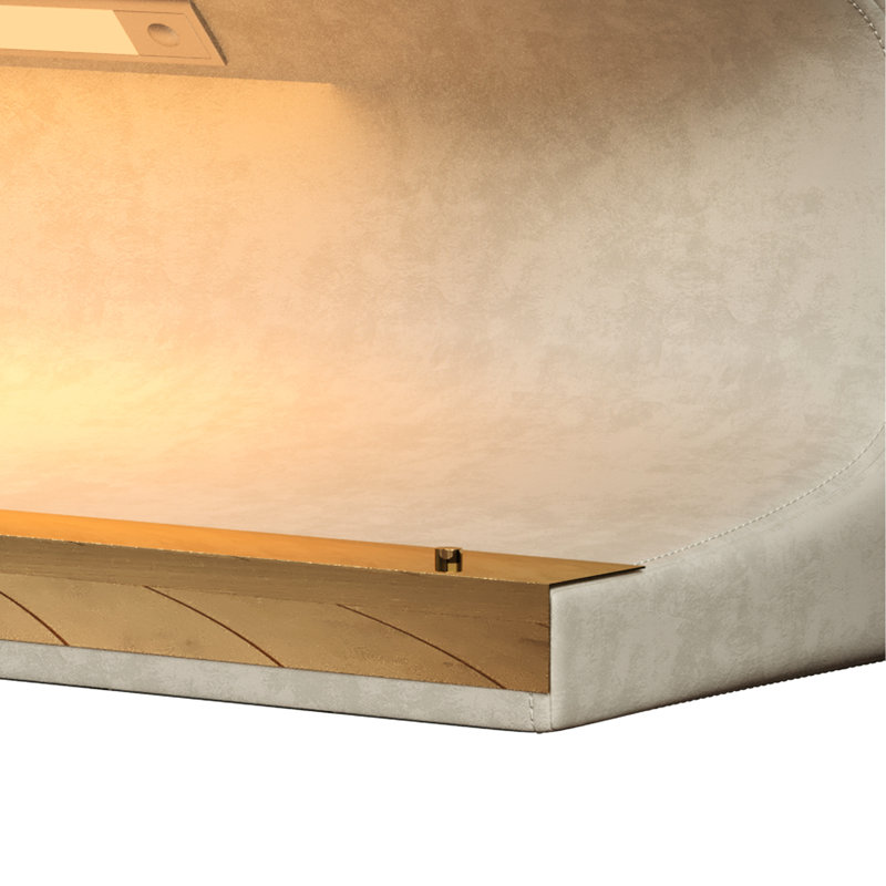 Banc rembourré en cuir avec DEL à énergie pour un look minimaliste moderne, Beige
