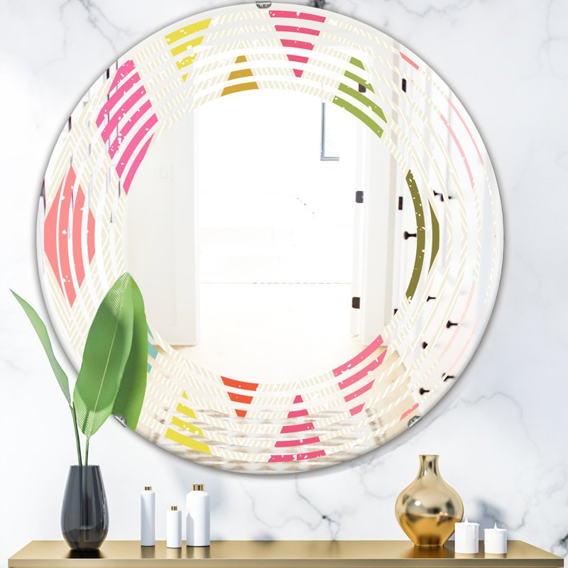 Miroir mural Wave Diamond Retro III, H 31,5 po x l po