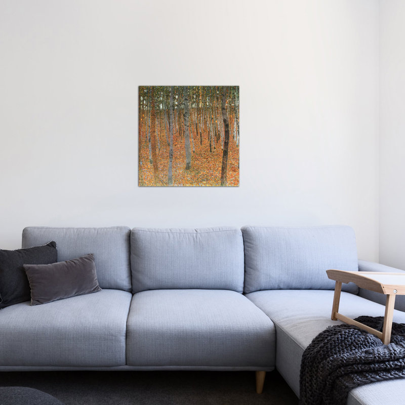 « forest of hêtre trees » par gustav klimt,, reproduction d’art sur toile, H 12 po x l 12 po x P 0,75 po, Toile tendue