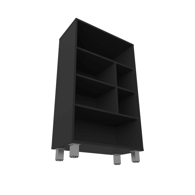 White Bookcase with Three Shelf, Black