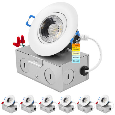 3'' Selectable Color Temperature Dimmable Air-Tight IC Rated LED Canless Recessed Lighting Kit