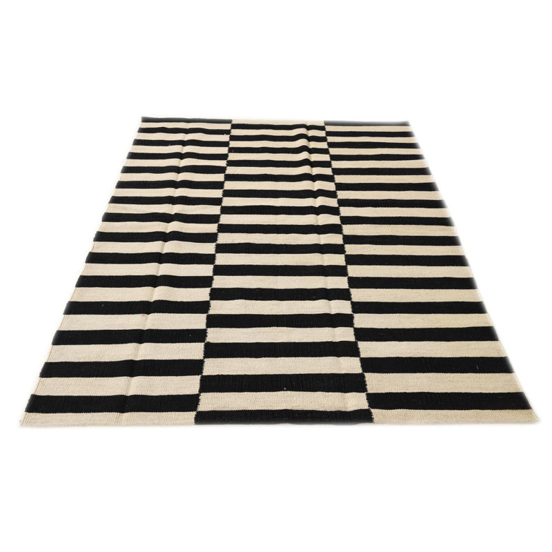 Tapis noir et blanc Ivey