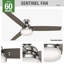 Ventilateur de plafond à 3 pales 60 po avec trousse d'éclairage à DEL et télécommande à main 60 po Sentinel-1787725781