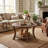31.5” Round Solid Wood Coffee Table with Lower Storage Shelf, Rustic Natural Finish Living Room Center Table-454628820