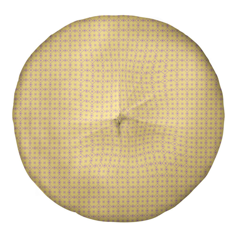 Coussin de sol Katelyn Elizabeth, 26 po x 26 po, Jaune / Mauve