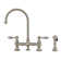 Whitehaus Collection Bridge Faucet with Long Gooseneck Swivel Spout, Lever Handles and Solid Brass Side Spray
