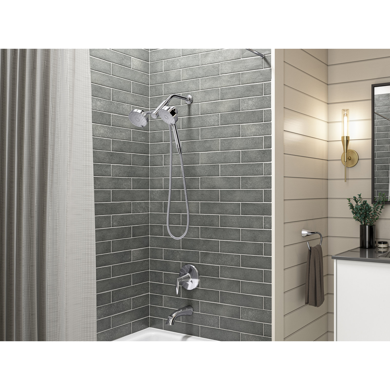 Awaken 1.75 GPM 2-in-1 Shower Combo Kit, Chrome