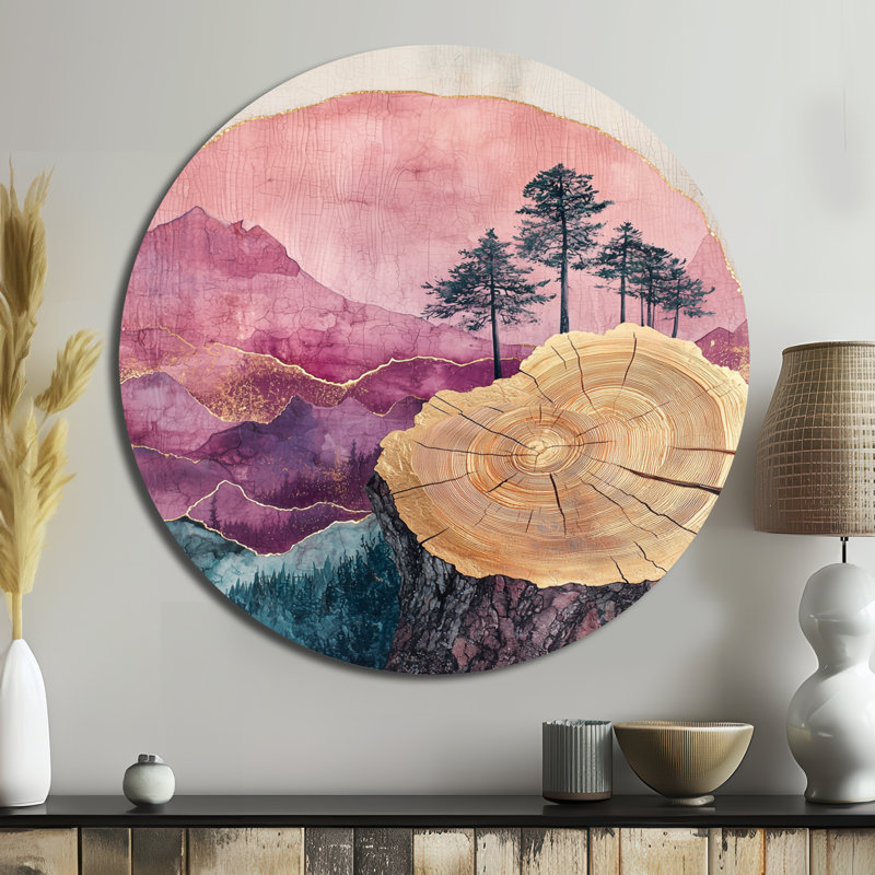 Westrem - Décoration murale ronde en métal Trees, H 36 po x l 36 po