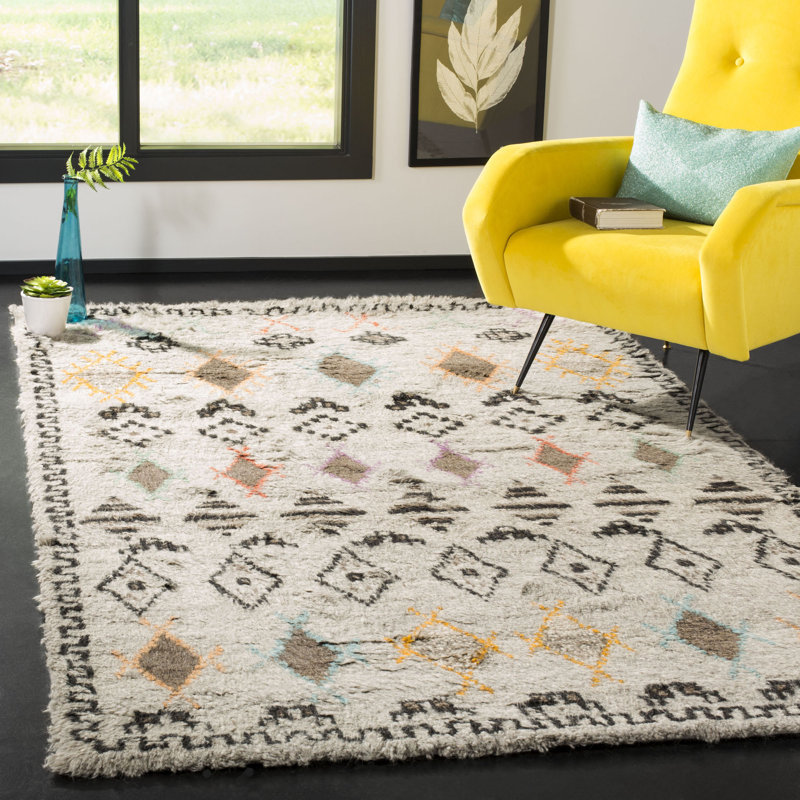 Tapis en laine / coton noué à la main Alimatou, Rectangle 8 pi x 10 pi