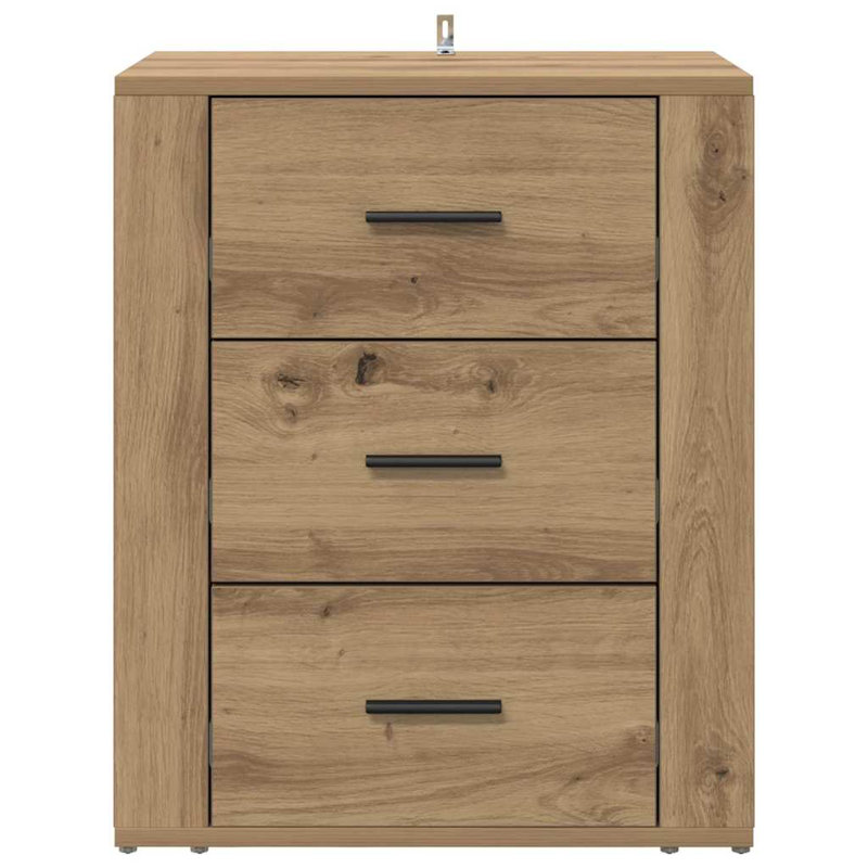 35cm W Manufactured Wood Bedside Table, Artisan Oak