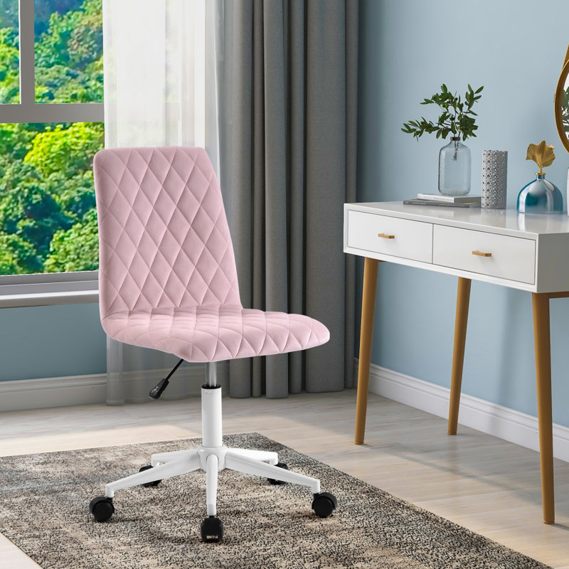Zipcode Design Throckmorton Velvet Office Chair, Pink