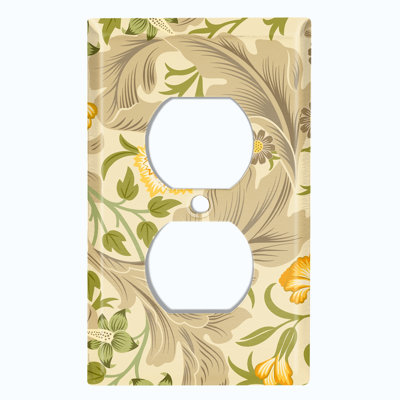 Copper Rust Patina Teal Print 1 - Gang Duplex Outlet Standard Wall Plate