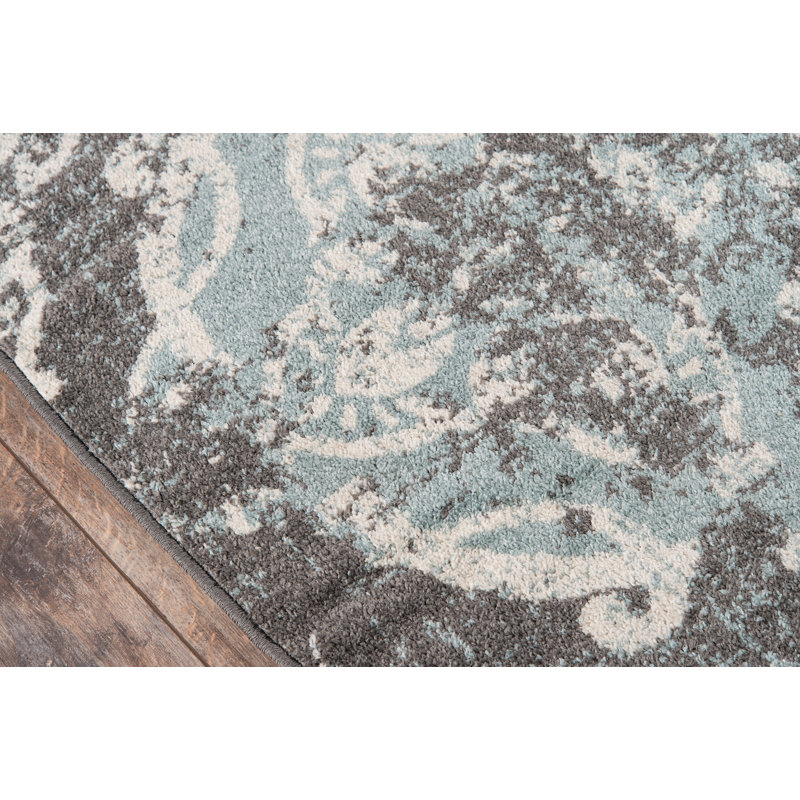 Tapis gris tissé à la machine Suffield, Rectangle 2 pi 3 po x 4 pi 6 po