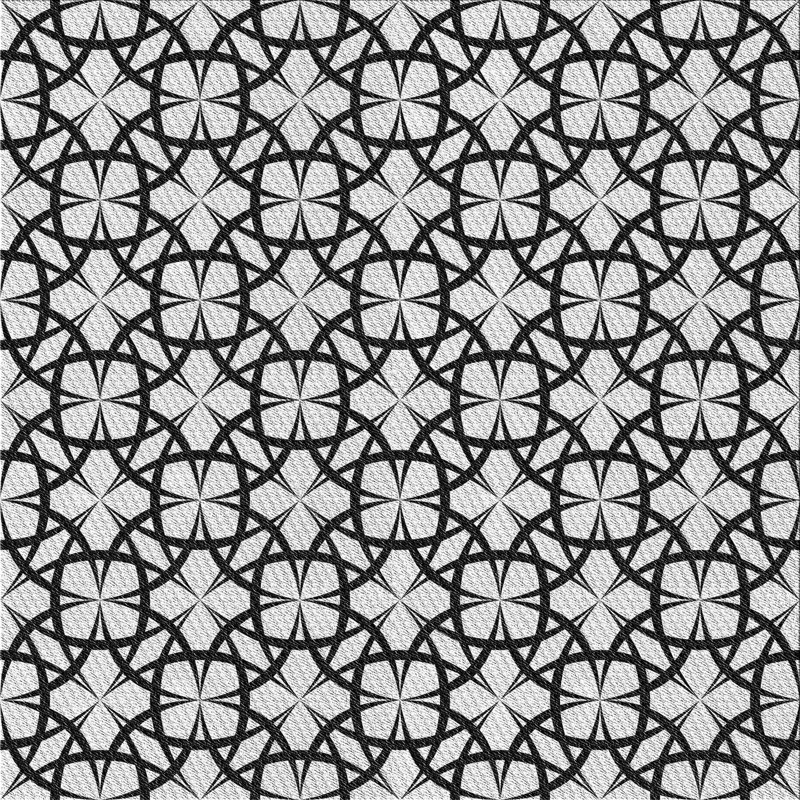 Tapis gris/noir tissé à la machine, Carré 7 pi