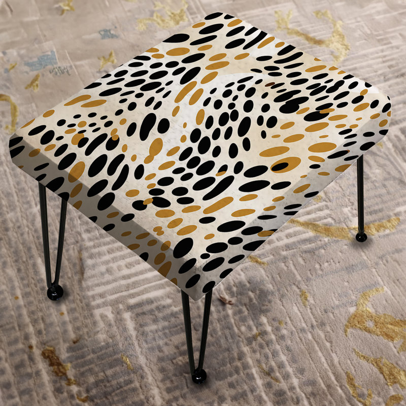 Beige et noir avec imprimé guépard - Repose-pieds rectangulaire géométrique