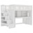 Twin Size Loft Bed With Movable Desk And Storage Shelf, Featuring Storage Stairs,White-2063961069