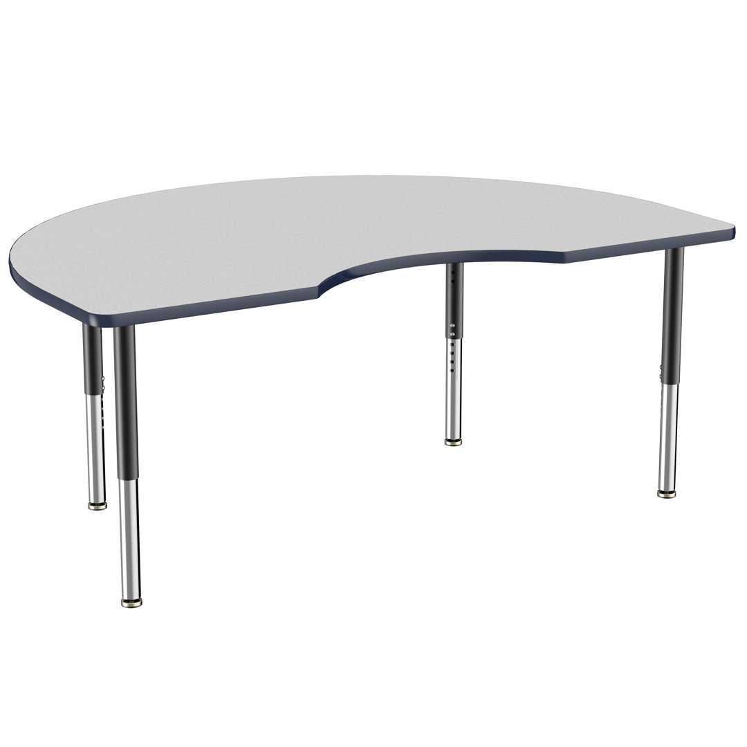 48" x 72" Kidney T-Mold Activity Table with Adjustable Legs Factory Direct Partners Leg 
