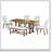 Farmhouse 6-Piece Extendable Dining Set with Solid Wood Trestle Table, Removable Leaf, Upholstered Chairs, and Bench for Versatile Seating-2006528935