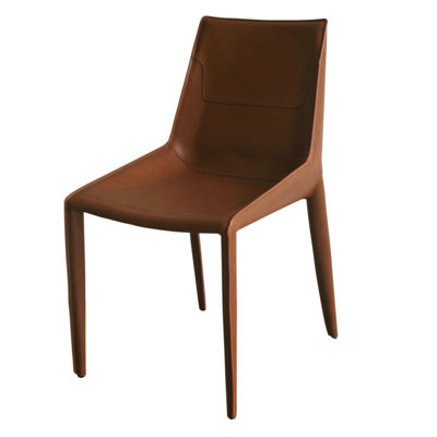 Chaise de salle à manger rembourrée en métal avec dossier Reith