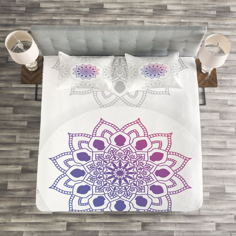 East Urban Home Ablakat Floral Bedspread with Pillow Shams, 220 x 264 cm