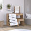 Coiffeuse Kaia avec miroir et 4 tiroirs, tabouret inclus-1419872706