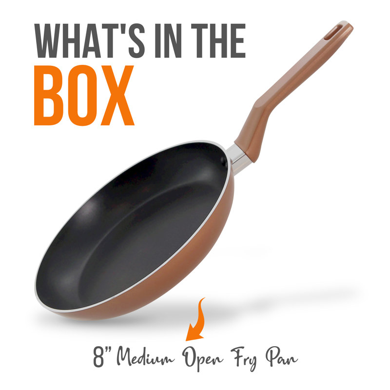 Nutrichef Large Open Fry Pan - Non-Stick High-Qualified Kitchen Cookware With Black Inside And Brown Outside (Works With Model: Nccwa13Br)