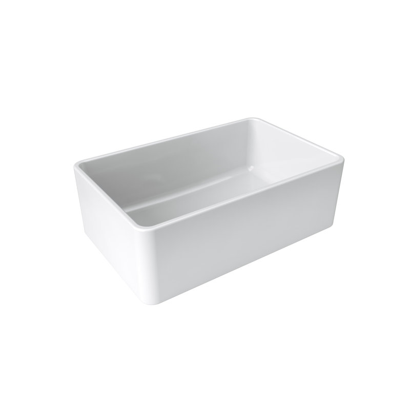 30'' White Fireclay Farmhouse Single Bowl Kitchen Sink