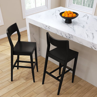 Chaise moderne à hauteur de bar (44 po) - paquet de 2, noir
