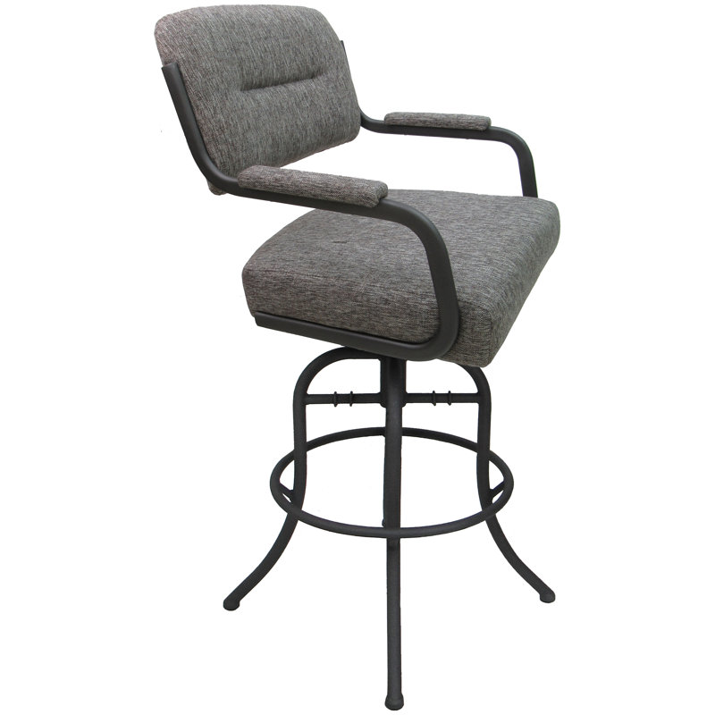 Tabouret de bar pivotant 30 po Jomiah, Gris, Gris clair