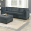 Ensemble de canapé modulaire en chenille gris 6 pièces