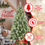 Arbre de Noël à charnière en PVC et à aiguilles pointues avec lumières DEL blanc chaud et pommes de pin-1492131712