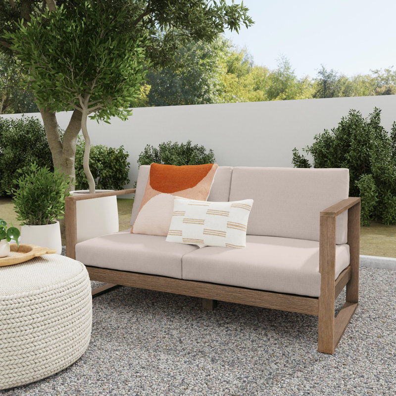 Cove 63" Eucalyptus Wood Patio Loveseat