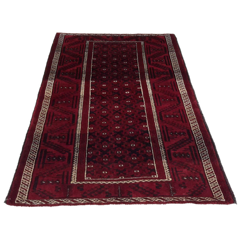 Isabelline Hand Made All Over Silkroad Baluchi Rug - 3'3'' X 6'3''