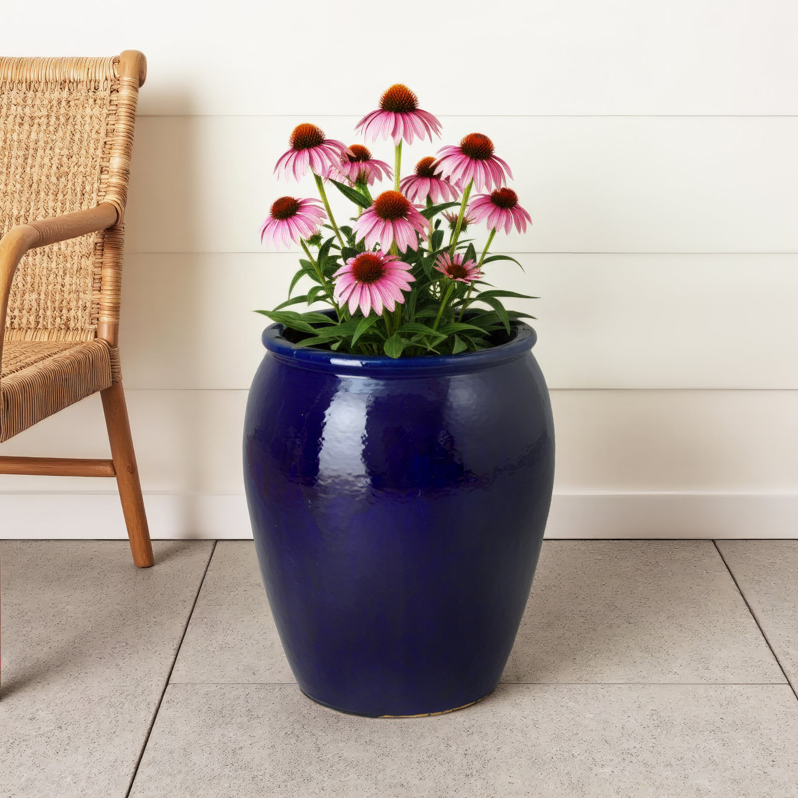 Proberta Ceramic Pot Planter, Amber, 30" H x 23.5" W x 23.5" D