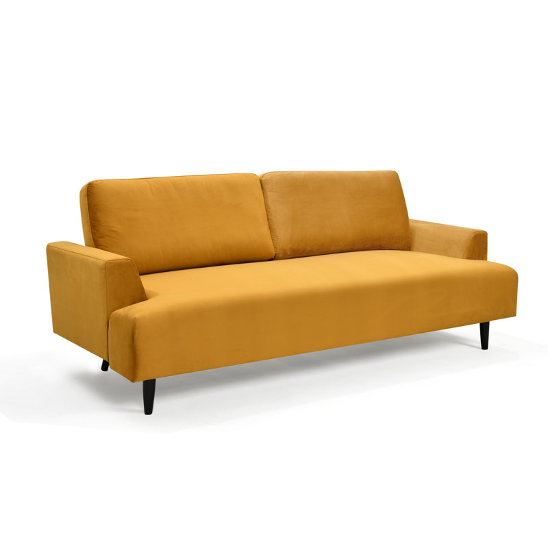 Akeam 3 Seater Velvet Sofa, Mustard