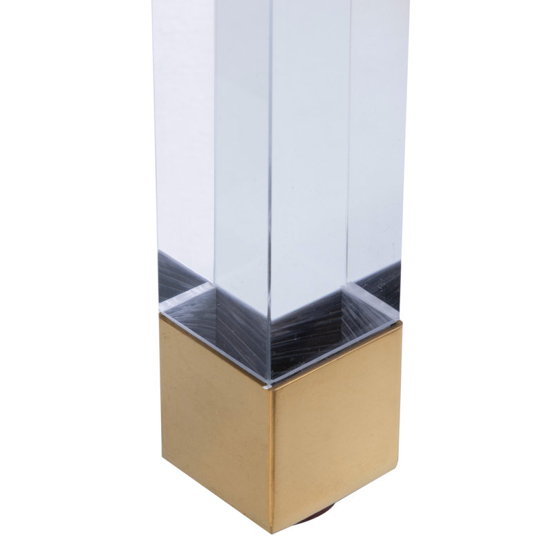 Lucen Glass Console Table With Gold Accents