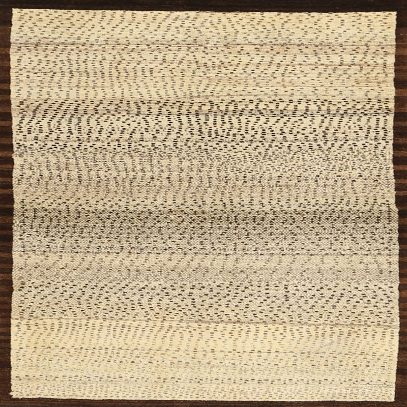 Tapis beige/brun contemporain, Carré 8 pi