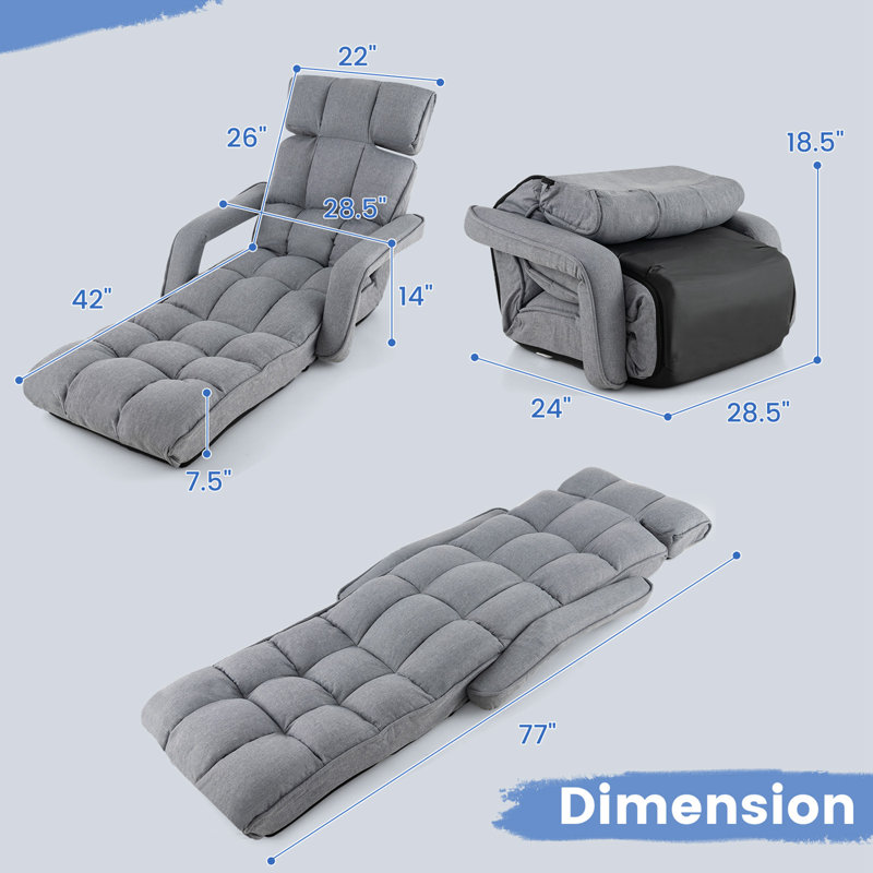 Sam Twin 28.5 " Upholstered Futon Chair